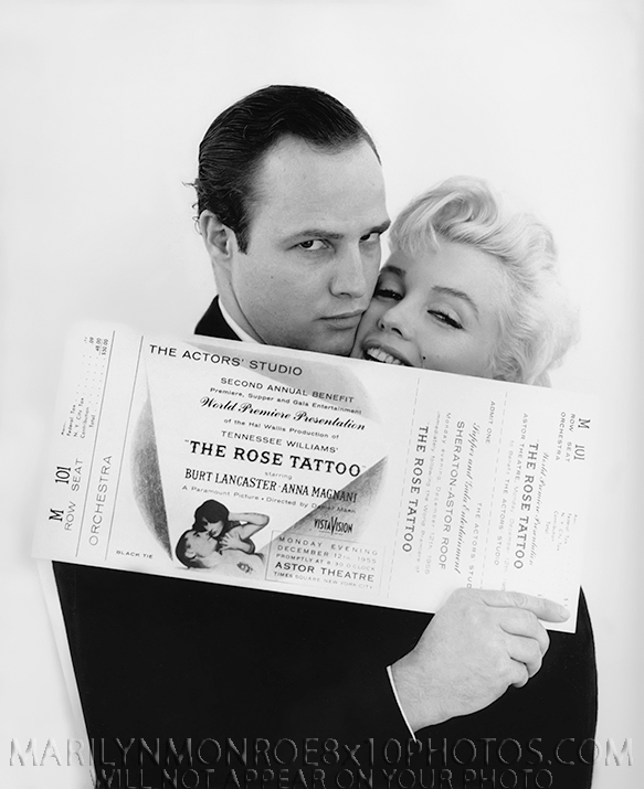 MARILYN MONROE WITH MARLON BRANDO (3) RARE 8x10 PHOTOS 