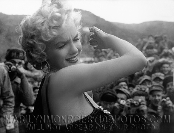 MARILYN MONROE With Troops in KOREA (1) RARE 8x10 PHOTO