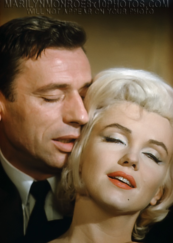 MARILYN MONROE with YVES MONTAND (2) RARE 8x10 PHOTOS 