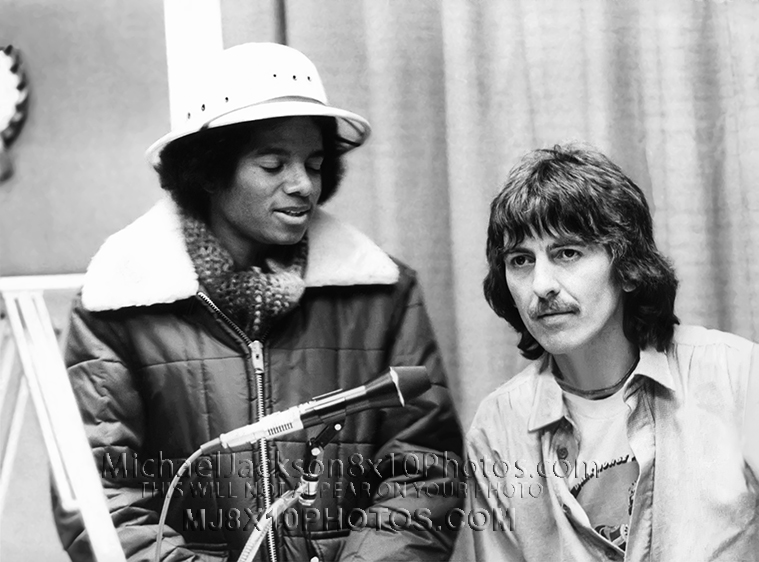 MICHAEL JACKSON 1978 wGEORGE HARRISON (1) RARE 8x10 PHOTO