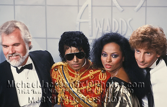 MICHAEL JACKSON 1984 AMAs with CELEBS (3) RARE 8x10 PHOTOS