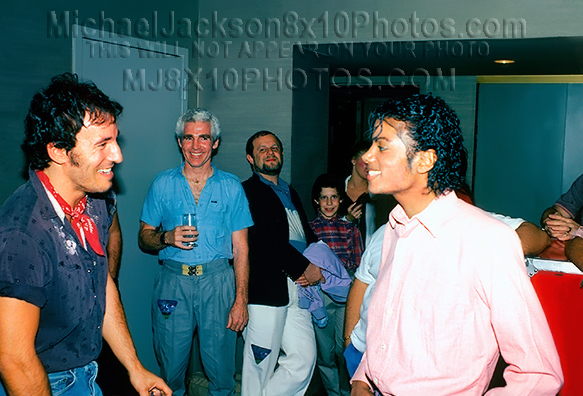 MICHAEL JACKSON 1984 wBruceSpringsteen (1) RARE 8x10 PHOTO