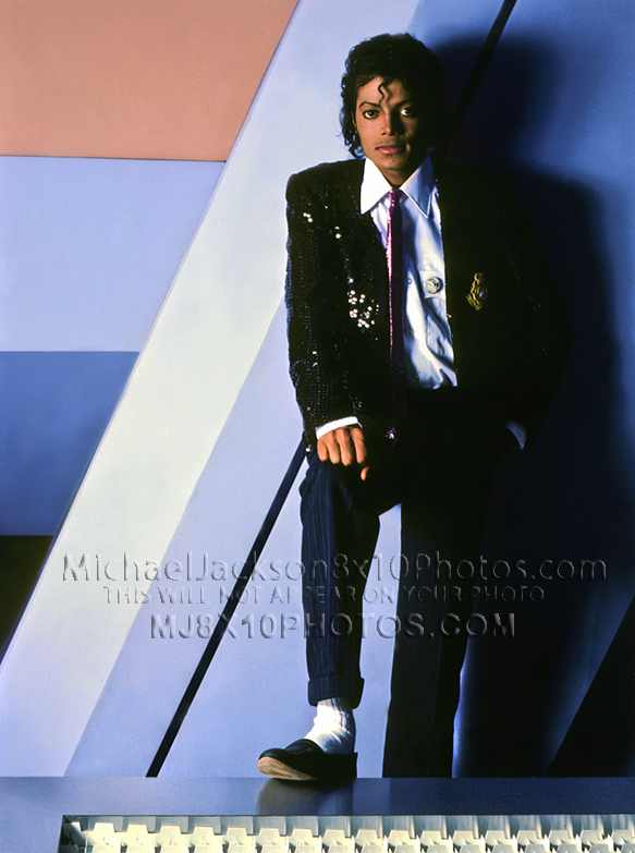 MICHAEL JACKSON 1985 PINKTIEnSEQUINED (3) RARE 8x10 PHOTOS