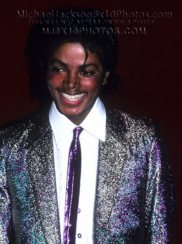 MICHAEL JACKSON 1985 PURPLETIE AFFAIR (3) RARE 8x10 PHOTOS