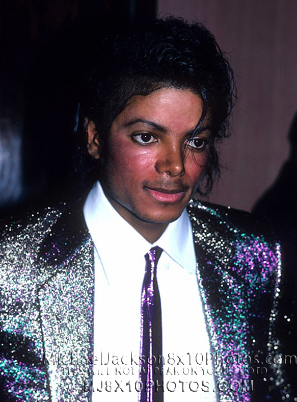 MICHAEL JACKSON 1985 PURPLETIE AFFAIR (3) RARE 8x10 PHOTOS