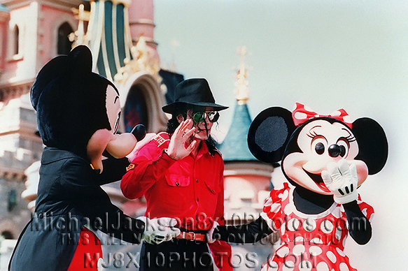 MICHAEL JACKSON  1989 with MICKEYmouse (3) RARE 8x10 PHOTOS
