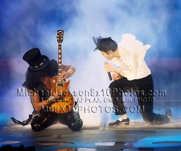 MICHAEL JACKSON 1996 ONSTAGE wSLASH (3) RARE 8x10 PHOTOS