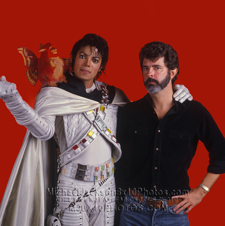 MICHAEL JACKSON CAPTAIN EO with GLUCAS (1) RARE 8x10 PHOTO