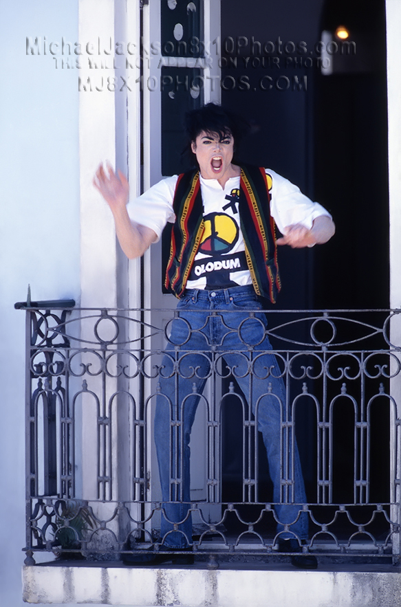 MICHAEL JACKSON OLODUM BALCONY BRAZIL (3) RARE 8x10 PHOTOS