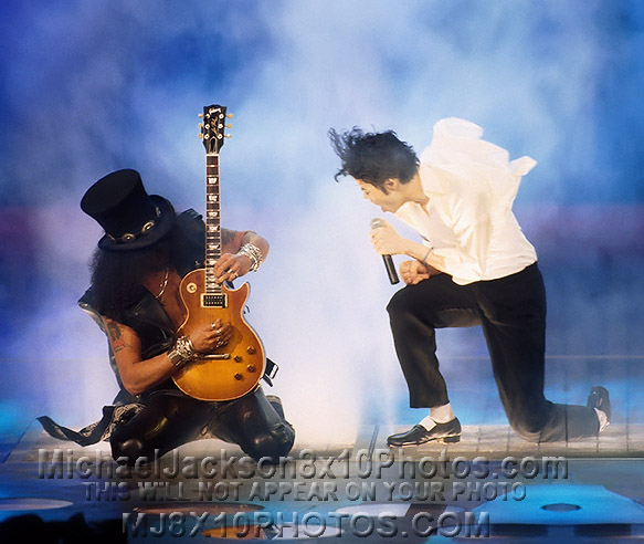 MICHAEL JACKSON ONSTAGE with SLASH (3) RARE 8x10 PHOTOS