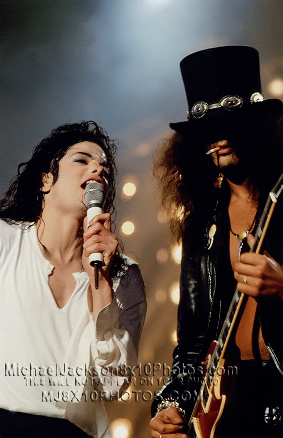 MICHAEL JACKSON ONSTAGE with SLASH (3) RARE 8x10 PHOTOS