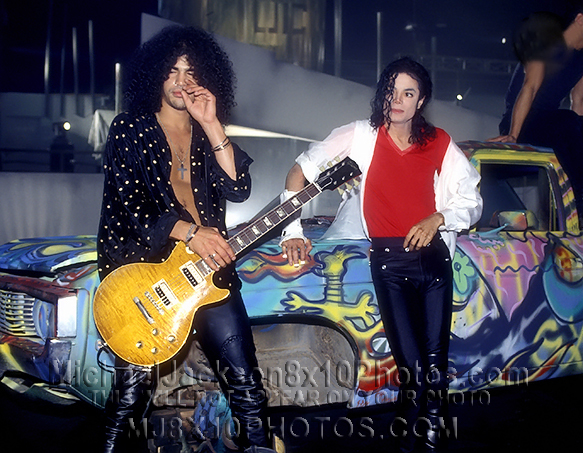 MICHAEL JACKSON  REHEARSAL with SLASH (3) RARE 8x10 PHOTOS