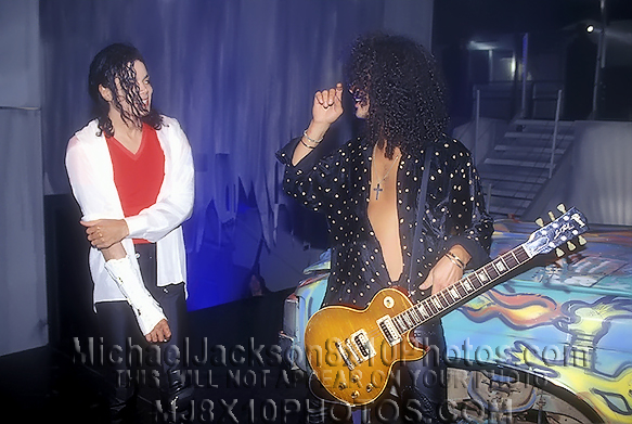 MICHAEL JACKSON  REHEARSAL with SLASH (3) RARE 8x10 PHOTOS