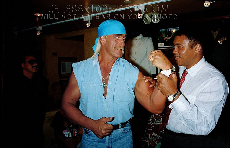 MUHAMMAD ALI WITH HULK HOGAN (2) RARE 8x10 PHOTOS 