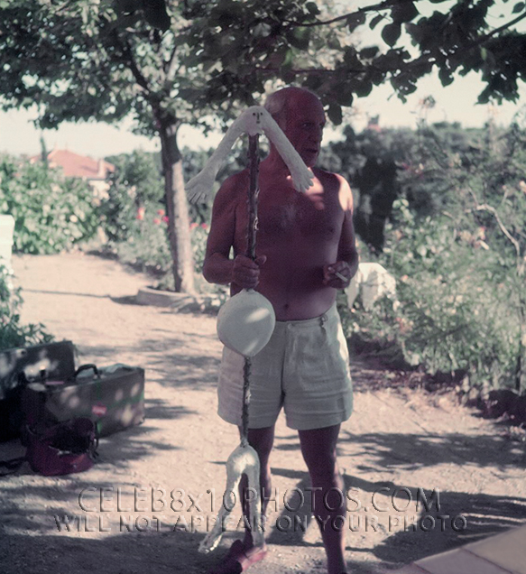 PABLO PICASSO WEARING COWs HEAD MASK (3) RARE 8x10 PHOTOS