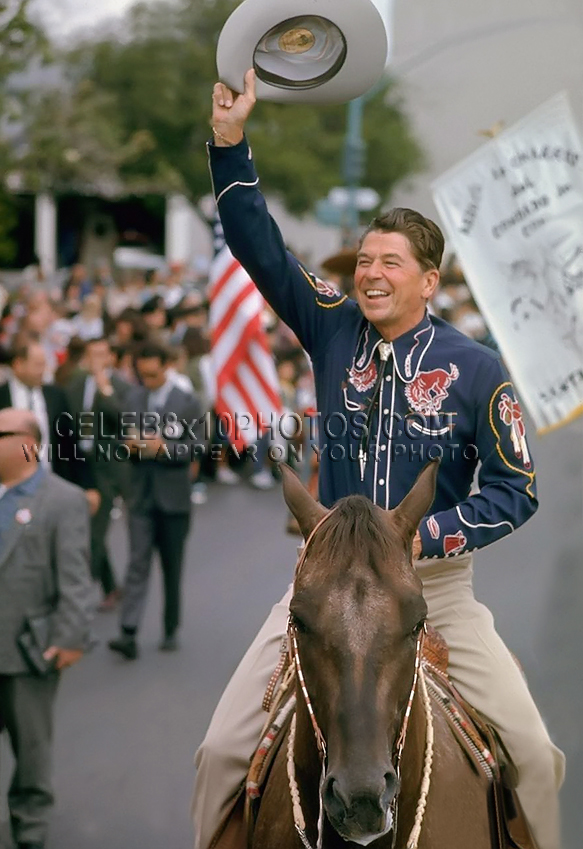RONALD REAGAN 1966 ON CAMPAIGN HORSE (3) RARE 8x10 PHOTOS 