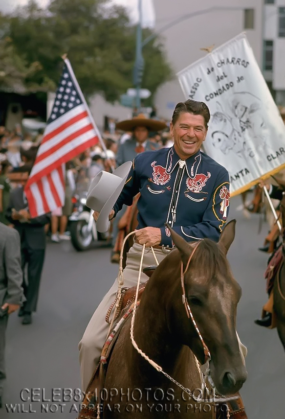RONALD REAGAN 1966 ON CAMPAIGN HORSE (3) RARE 8x10 PHOTOS