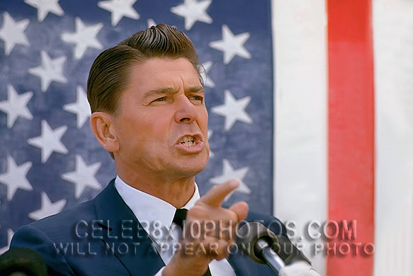 RONALD REAGAN 1966 on CAMPAIGN wFLAG (4) RARE 8x10 PHOTOS 