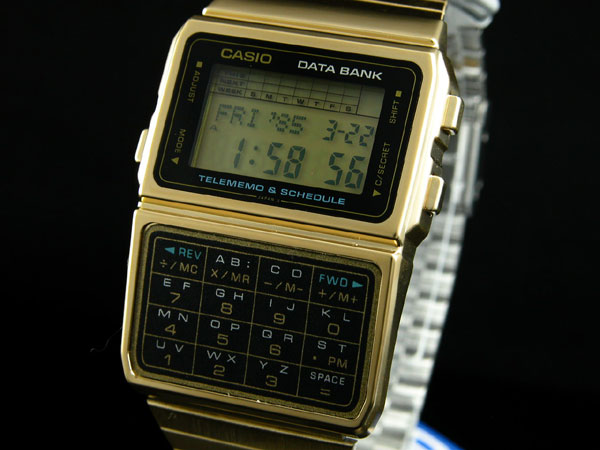 central_club : CASIO DATA BANK CALCULATOR World DBC-610 Gold Montre