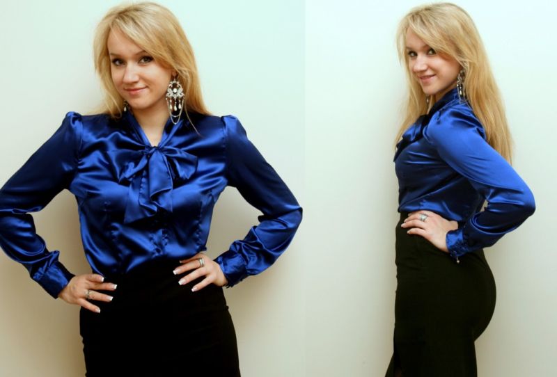 Just-a-style : SEXY FASHION BUSINESS SATIN BLOUSE 8 colors XS_XXL