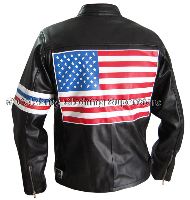 SophiaMo : Easy Rider Vintage Leather Jacket & Flag (S,M,L,XL,XXL)