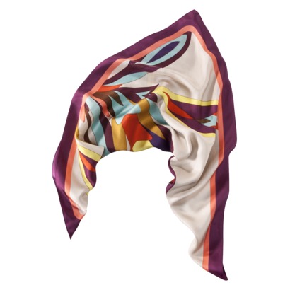 MISSONI Target 100% silk scarf wrap yellow purple floral multi-color ...