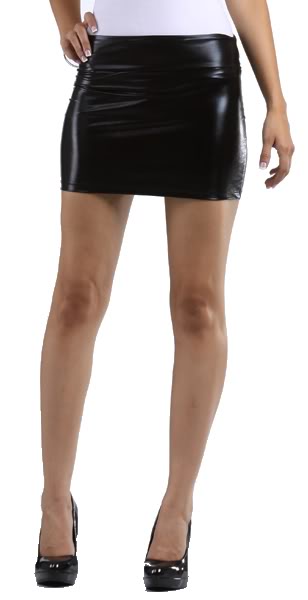 Women's Shiny Metallic Liquid Latex Stretch Mini Skirt, hyperdrivehfh