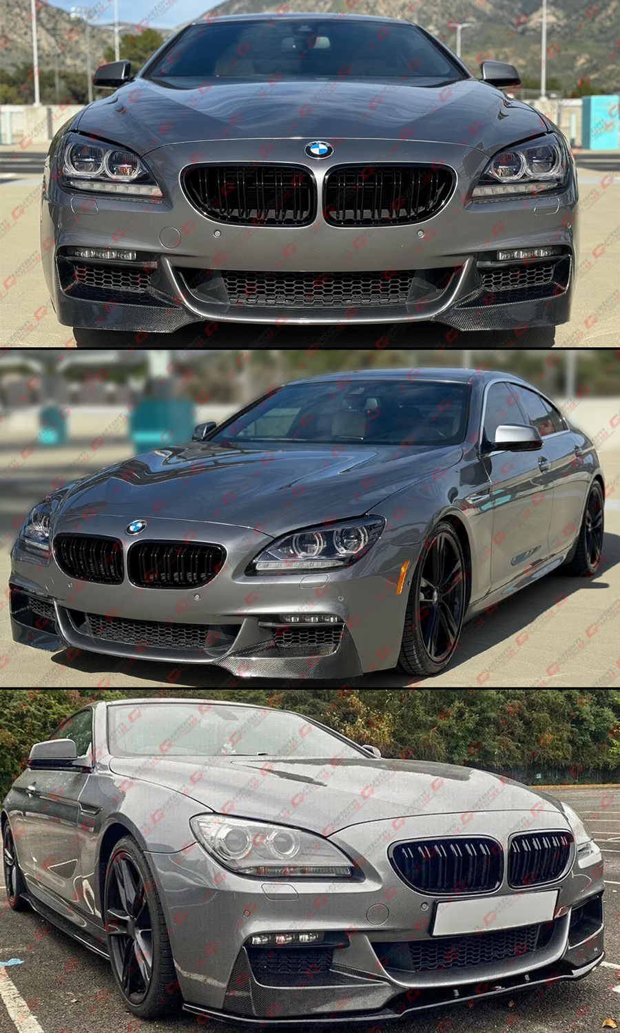 FOR 2012-18 BMW F12 F13 2 PIECE M STYLE CARBON FIBER FRONT BUMPER
