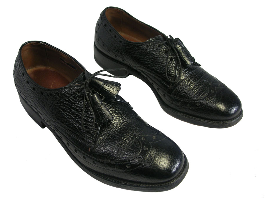 Vintage ALLEN EDMONDS OSTENDO Shark Skin Black Shoes, Model Nassau, 6 C ...