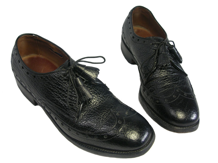 Vintage ALLEN EDMONDS OSTENDO Shark Skin Black Shoes, Model Nassau, 6 C ...