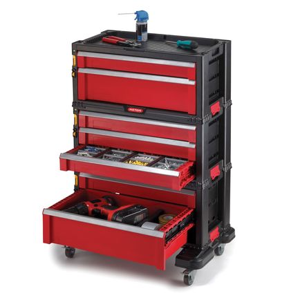 ★NEW Red Keter 7 Drawer Modular Tool Box Storage Organizer System ...