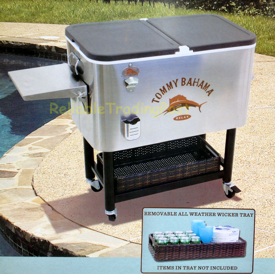 NEW Tommy Bahama 100 Quart Stainless Patio Cooler 130 Can Ice Chest ...