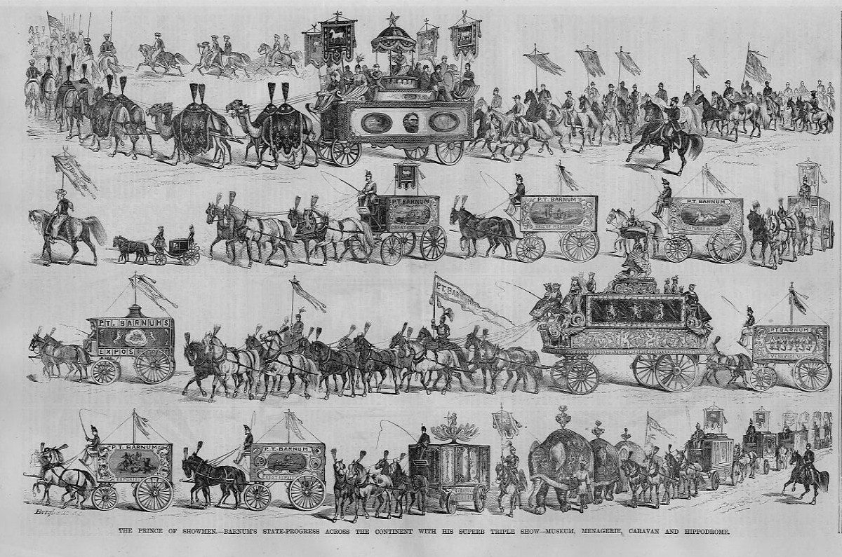 BARNUM'S TRIPLE SHOW MUSEUM MENAGERIE CARAVAN AND HIPPODROME SHOWMAN P ...