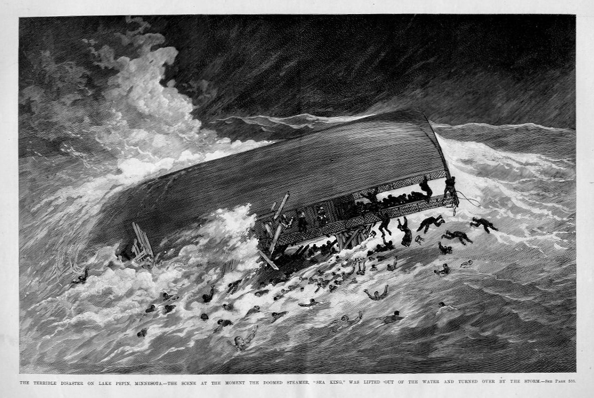 LAKE PEPIN MINNESOTA NAUTICAL DISASTER STEAMER SEA WING TURNED OVER BY STORM eBay
