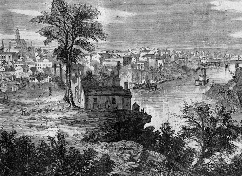 NASHVILLE TENNESSEE CITY VIEW OF 1862 HARPER'S WEEKLY VINTAGE ENGRAVING