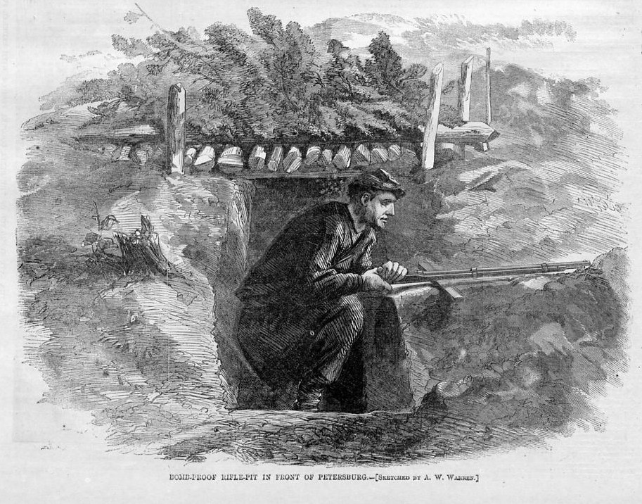 BOMB-PROOF RIFLE-PIT, CIVIL WAR SOLDIER AND HIS RIFLE | eBay