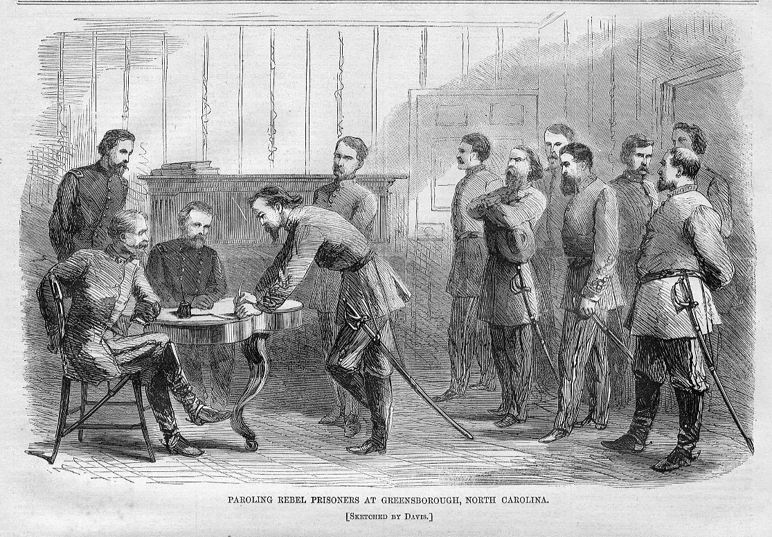 CIVIL WAR HISTORY, PAROLING REBEL PRISONERS AT GREENSBOROUGH, NORTH ...