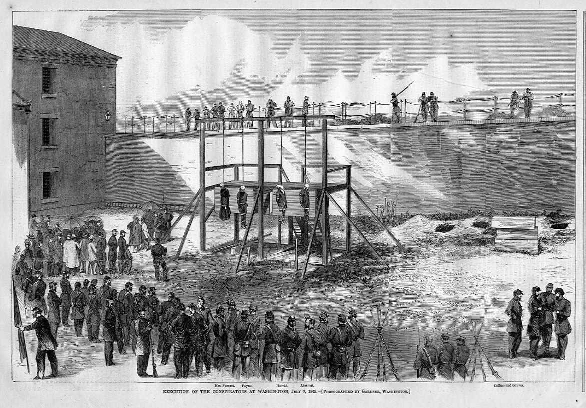 LINCOLN CONSPIRATORS HANGED 1865 EXECUTION AT WASHINGTON, COFFINS