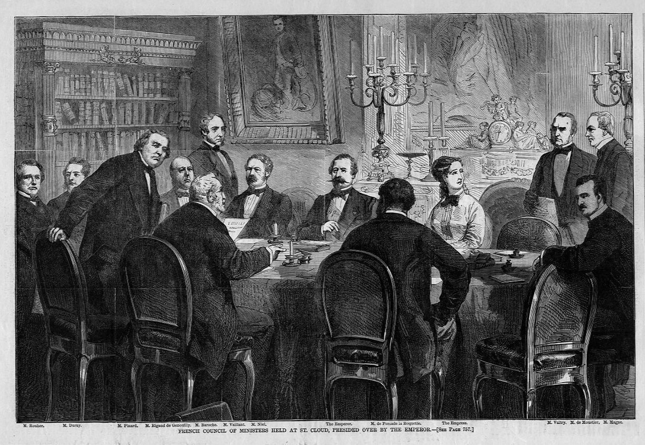 FRENCH CABINET COUNCIL OF MINISTERS PRESIDED OVER BY EMPEROR NAPOLEON ...