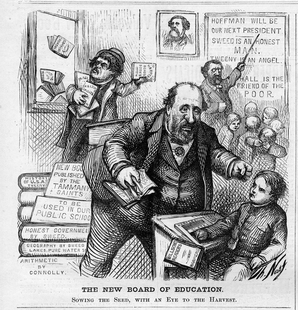 THOMAS NAST BOSS TWEED BOARD OF EDUCATION PUBLIC SCHOOL TAMMANY SOWING ...