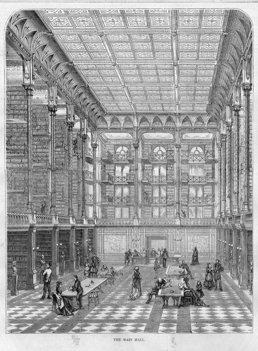 CINCINNATI PUBLIC LIBRARY ARCHITECTURE MAIN HALL VESTIBULE 1874 HISTORY ...