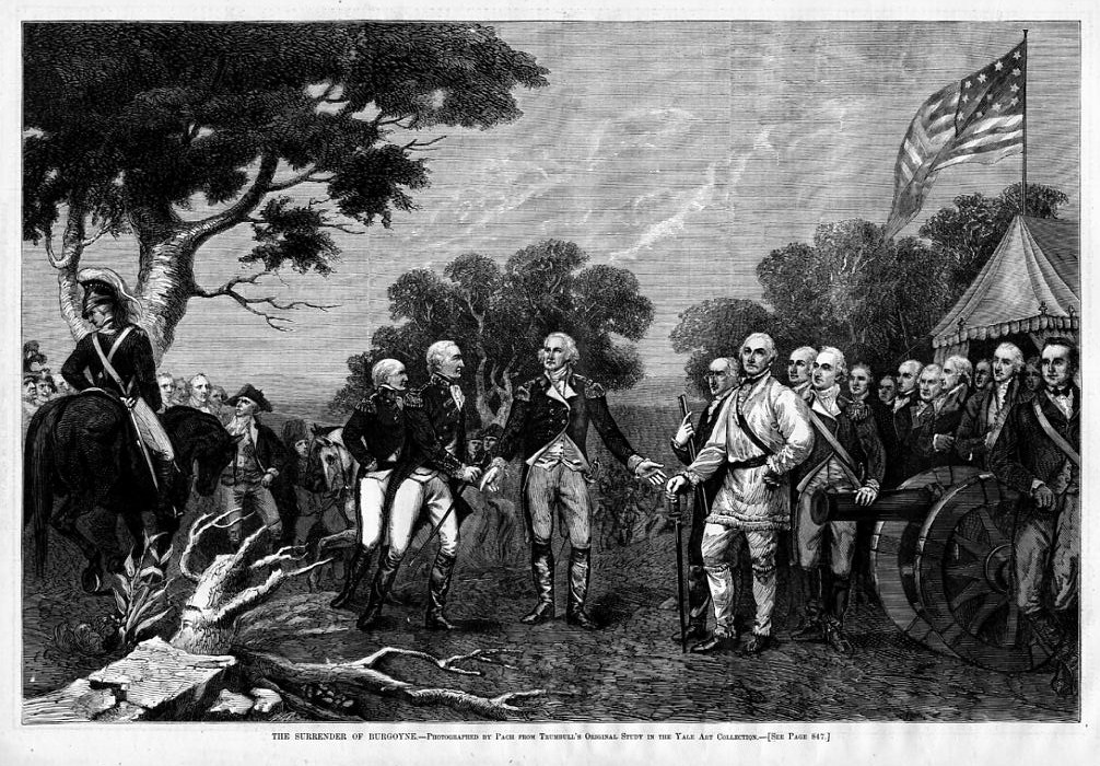 SURRENDER OF BURGOYNE AT SARATOGA GENERAL GATES SWORD AMERICAN ...