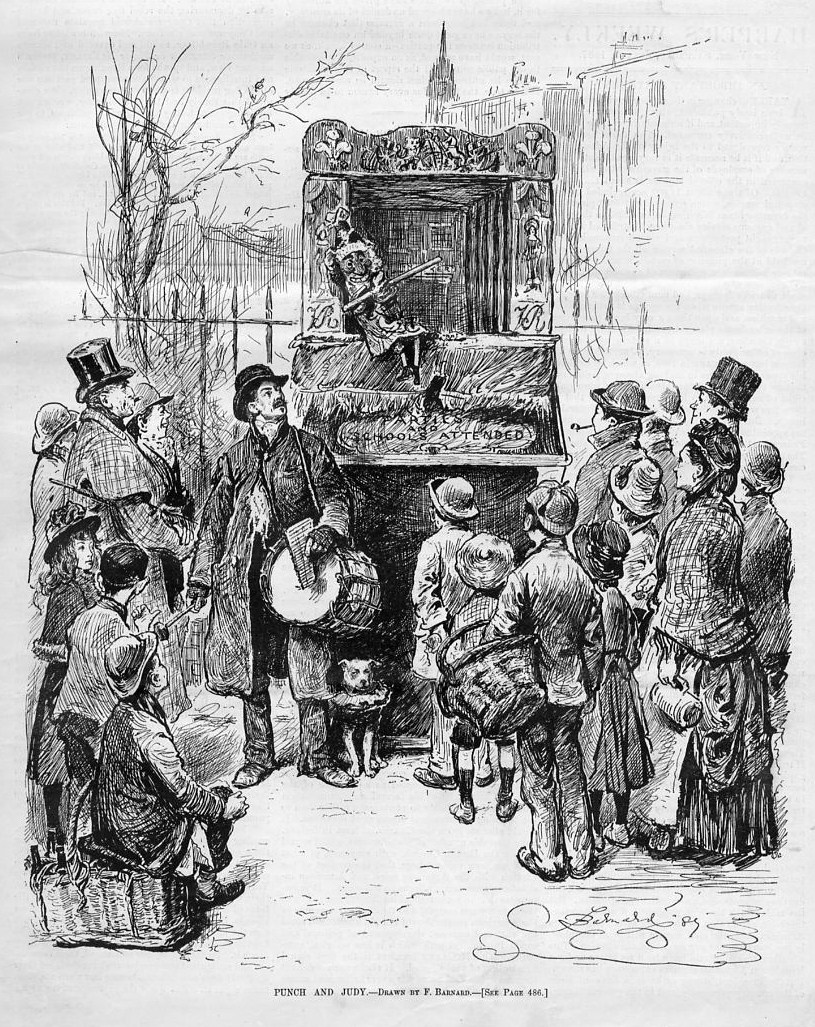 PUNCH AND JUDY SHOW, ENTERTAINMENT HISTORY IN 1887, PARTIES AND SCHOOLS