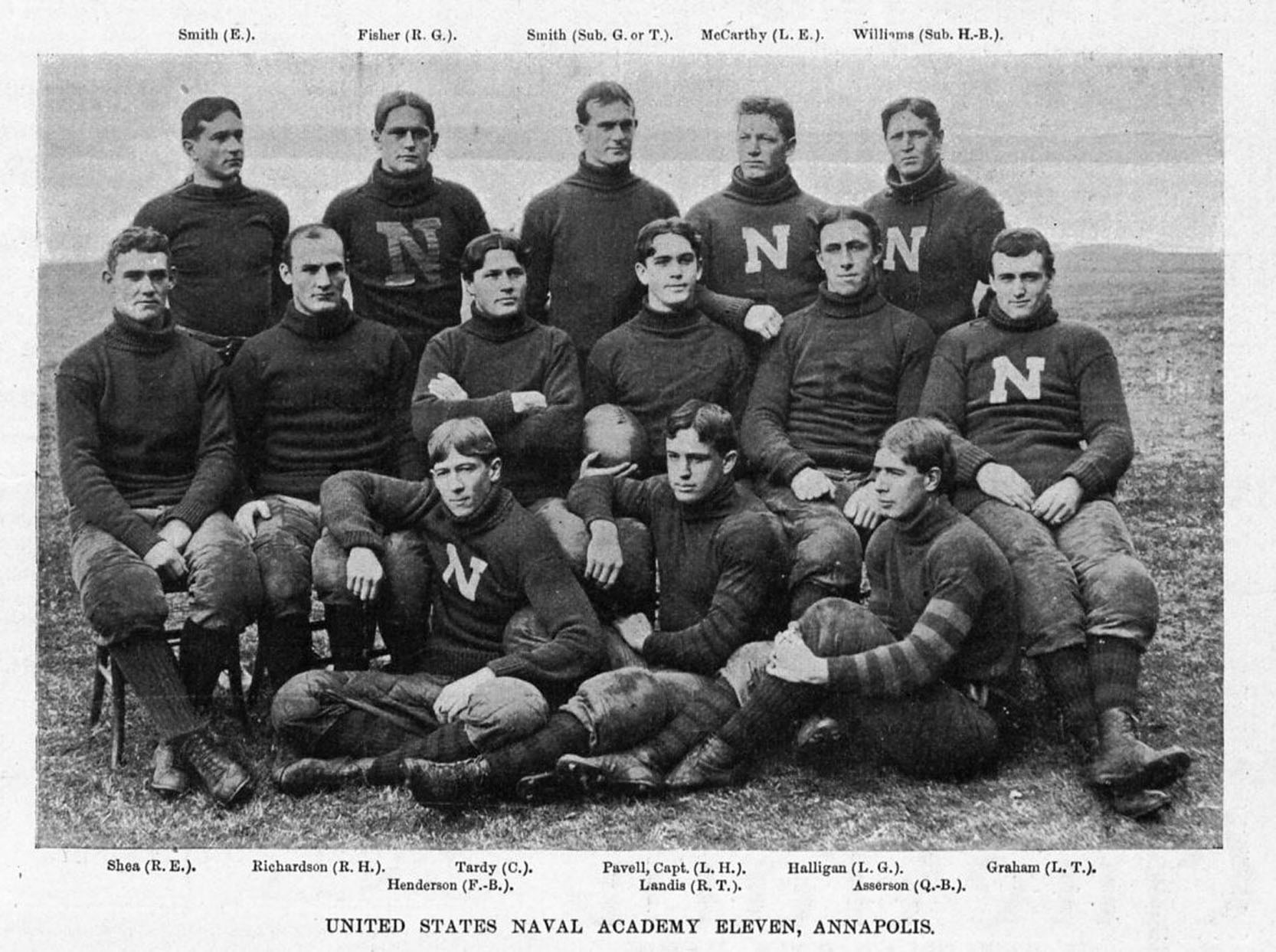 FOOTBALL UNITED STATES NAVAL ACADEMY ELEVEN ANNAPOLIS FOOTBALL HISTORY