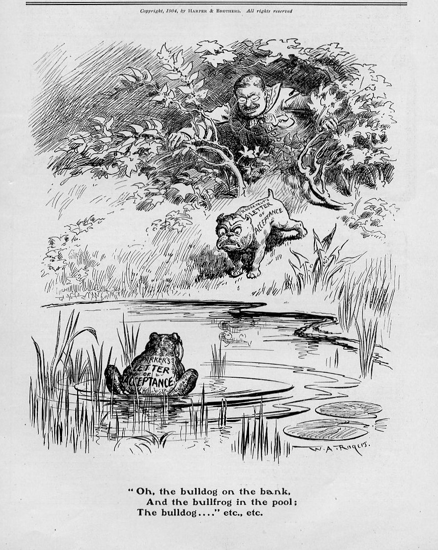 THEODORE ROOSEVELT LETTER OF ACCEPTANCE BULLDOG ON BANK AND BULLFROG IN ...