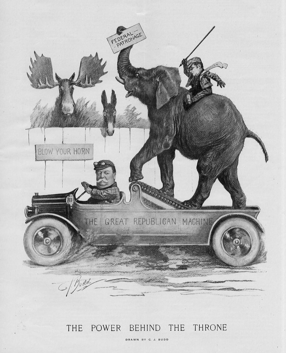 Progressive Bull Moose Party And Democratic Donkey Sherman Republican Elephant Ebay