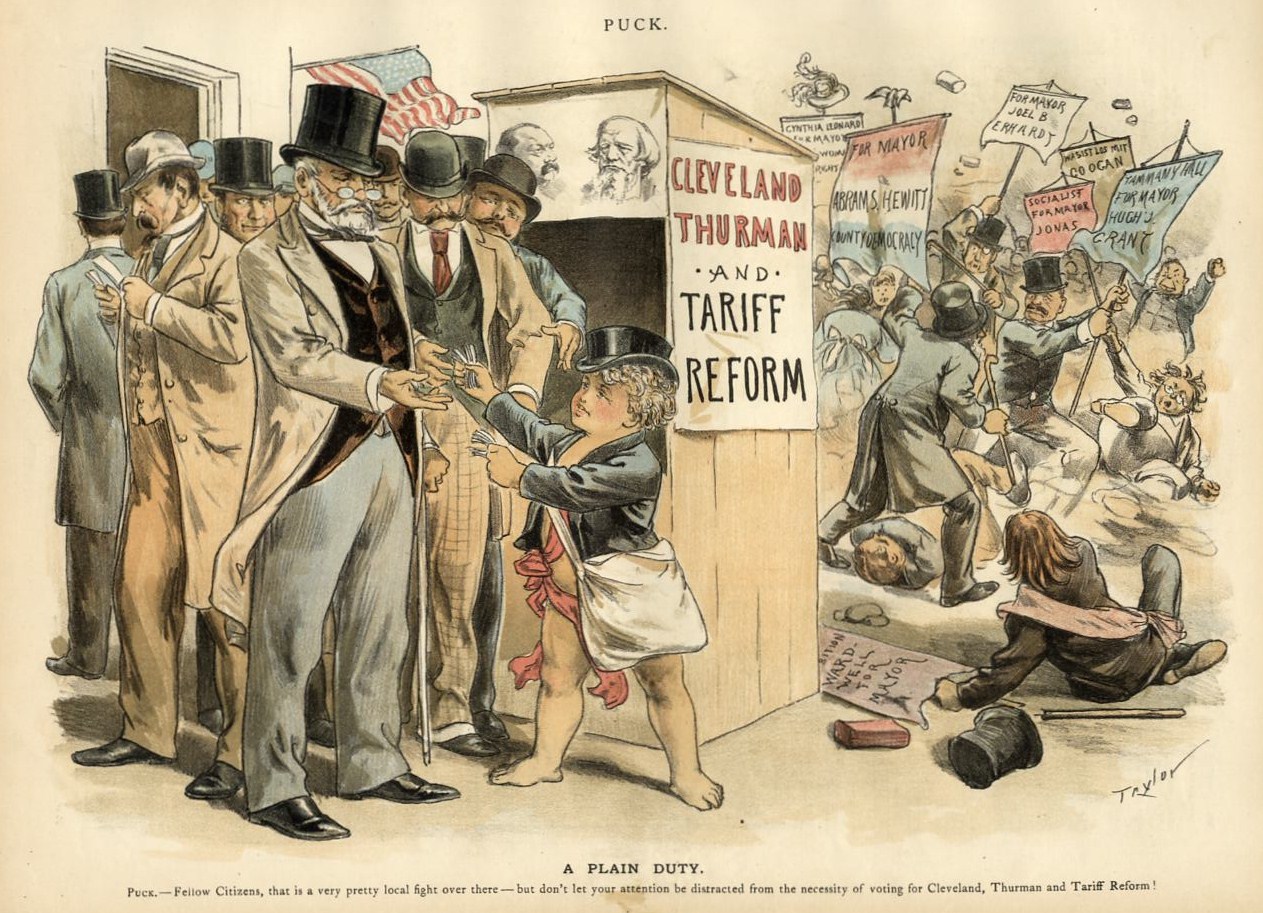 GROVER CLEVELAND ALLEN THURMAN PRESIDENTIAL ELECTION CAMPAIGN TARIFF ...