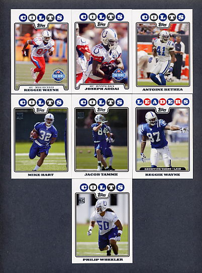 2008 Topps Indianapolis Colts TEAM SET (17) Cards | eBay